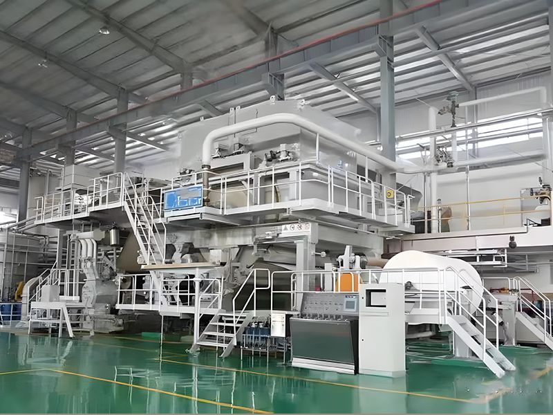 Crescent toilet paper machine